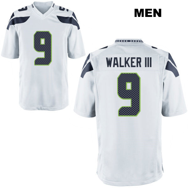 Stitched Kenneth Walker III Away Seattle Seahawks Mens Number 9 White Game Football Jersey