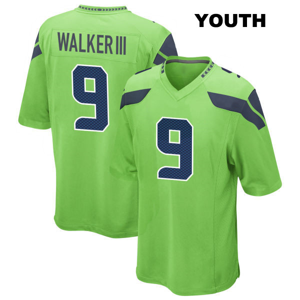 Kenneth Walker III Seattle Seahawks Stitched Youth Number 9 Alternate Green Game Football Jersey