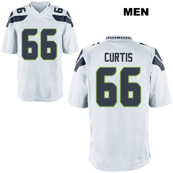 McClendon Curtis Stitched Seattle Seahawks Mens Number 66 Away White Game Football Jersey