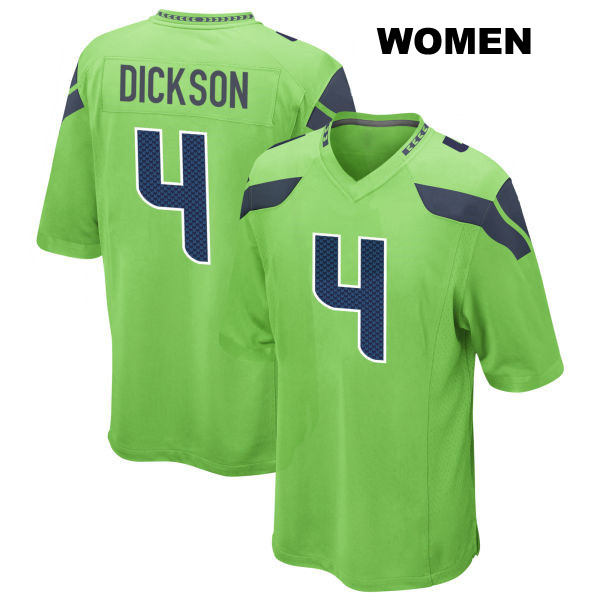 Alternate Michael Dickson Seattle Seahawks Womens Stitched Number 4 Green Game Football Jersey