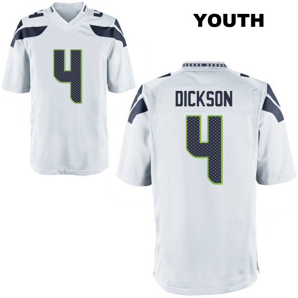 Michael Dickson Away Seattle Seahawks Stitched Youth Number 4 White Game Football Jersey