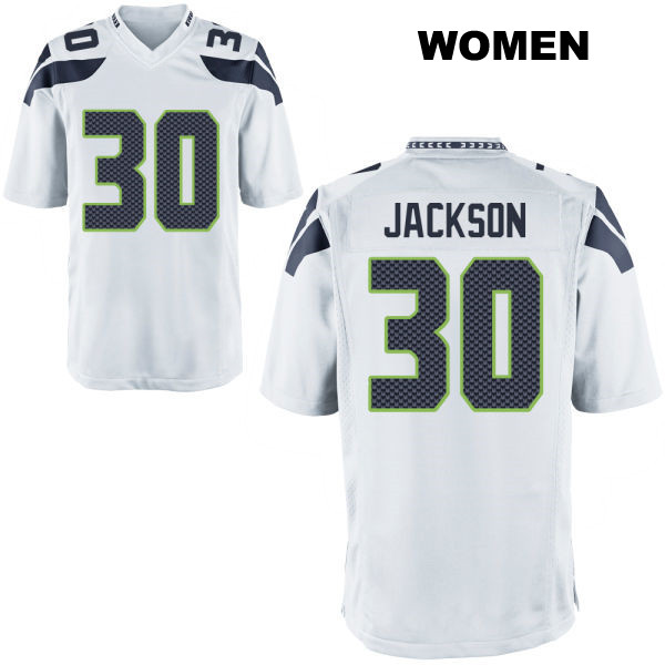 Michael Jackson Stitched Seattle Seahawks Away Womens Number 30 White Game Football Jersey