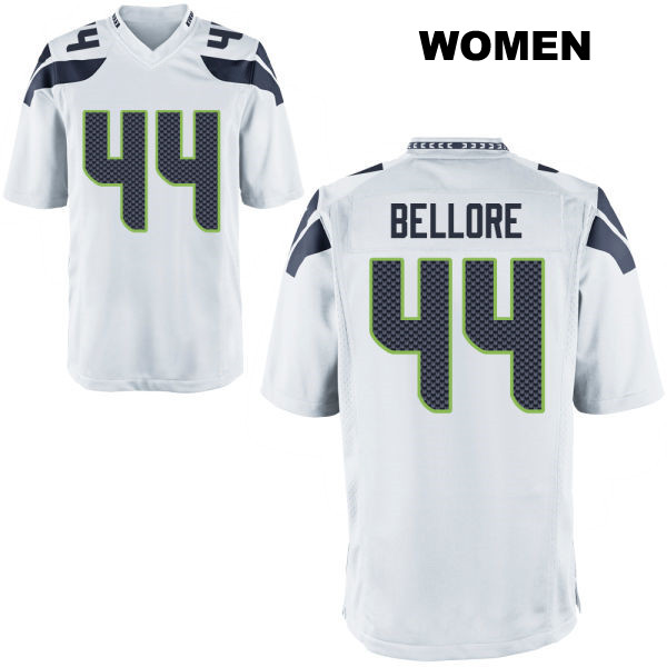 Nick Bellore Seattle Seahawks Womens Away Number 44 Stitched White Game Football Jersey