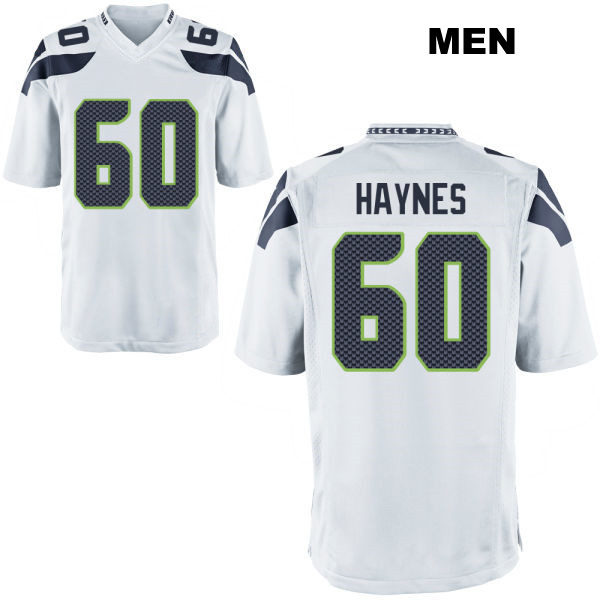 Phil Haynes Seattle Seahawks Mens Number 60 Away Stitched White Game Football Jersey