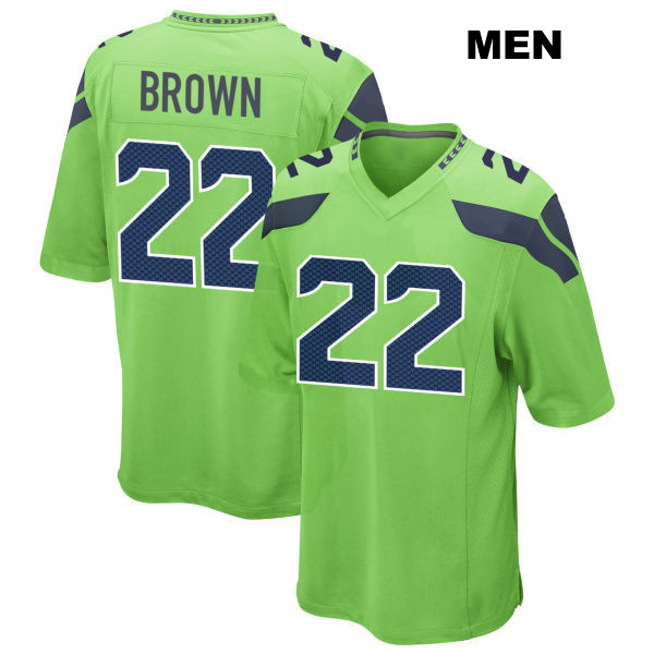 Tre Brown Seattle Seahawks Mens Alternate Number 22 Stitched Green Game Football Jersey