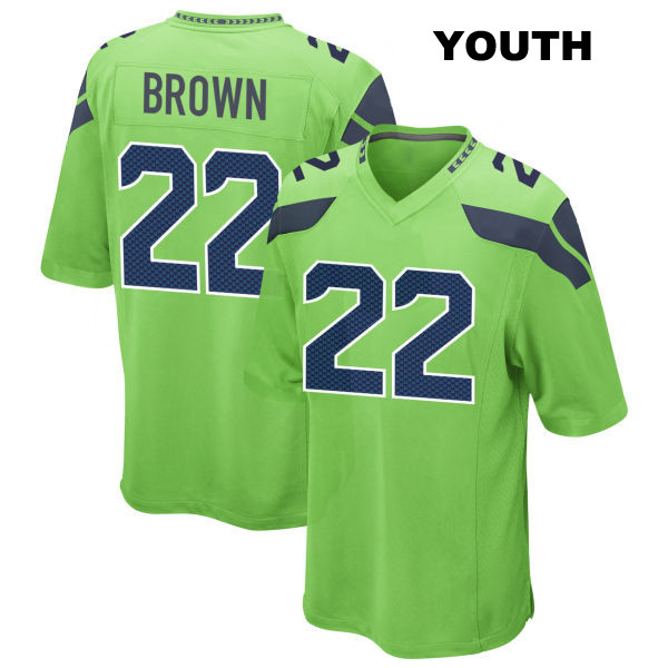 Tre Brown Seattle Seahawks Youth Stitched Number 22 Alternate Green Game Football Jersey