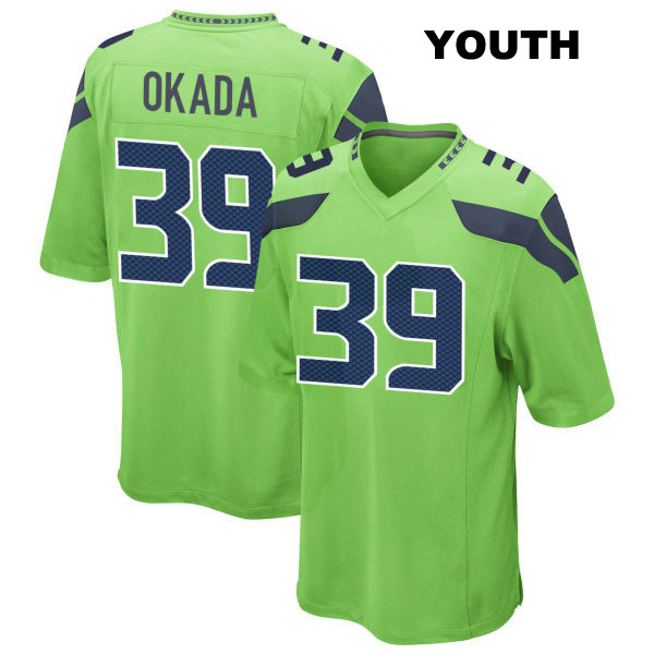 Ty Okada Alternate Seattle Seahawks Youth Stitched Number 39 Green Game Football Jersey