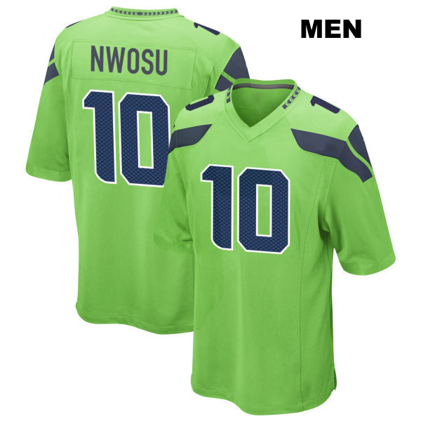 Uchenna Nwosu Stitched Seattle Seahawks Mens Alternate Number 10 Green Game Football Jersey