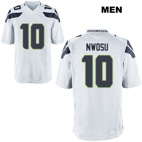 Uchenna Nwosu Seattle Seahawks Stitched Mens Number 10 Away White Game Football Jersey