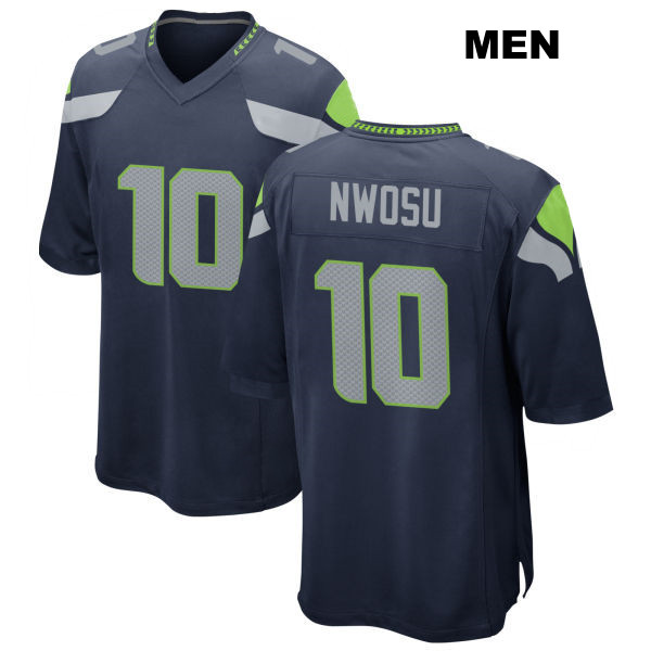 Uchenna Nwosu Home Seattle Seahawks Mens Number 10 Stitched Navy Game Football Jersey