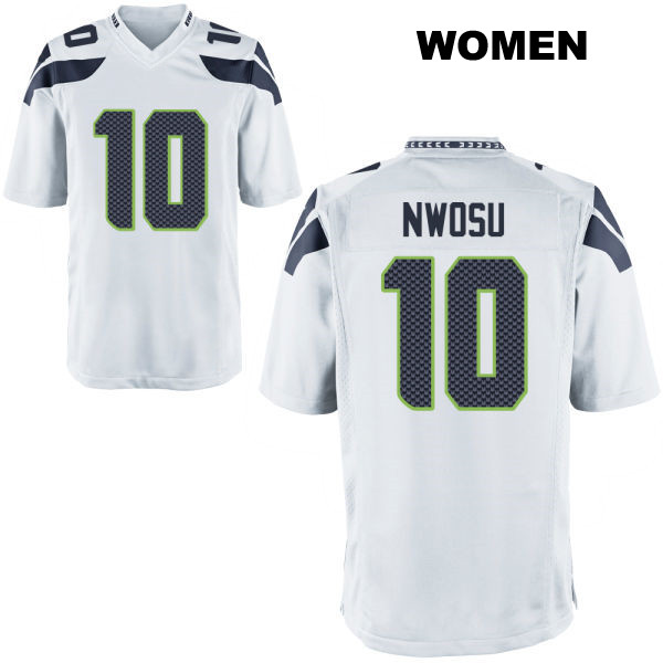 Uchenna Nwosu Seattle Seahawks Stitched Away Womens Number 10 White Game Football Jersey