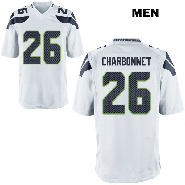 Zach Charbonnet Seattle Seahawks Away Mens Number 26 Stitched White Game Football Jersey